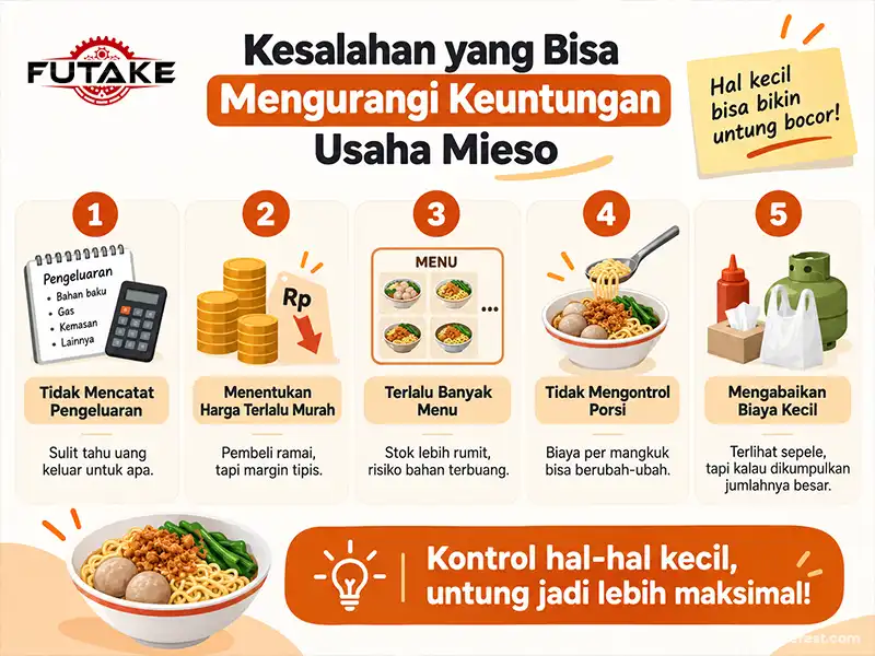 kesalahan yang bisa mengurangi keuntungan usaha mieso