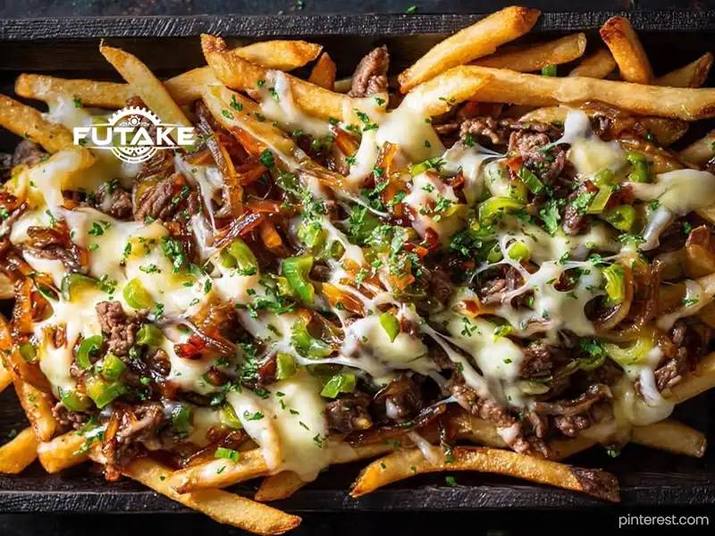 menu olahan akhir tahun untuk tahun baru yaitu loaded fries sosis keju yang lumer dan menggugah selera